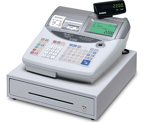 TE-2200 für den Handel GoBD/GDPdU-konforme Registrierkasse TE-2200 mit Voll-Flachtastatur und 77 Artikelschnelltasten